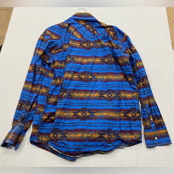 Vintage Panhandle Rough Stock Mens pearl snap 100% cotton Large Western Shirt - Picture 2 of 4